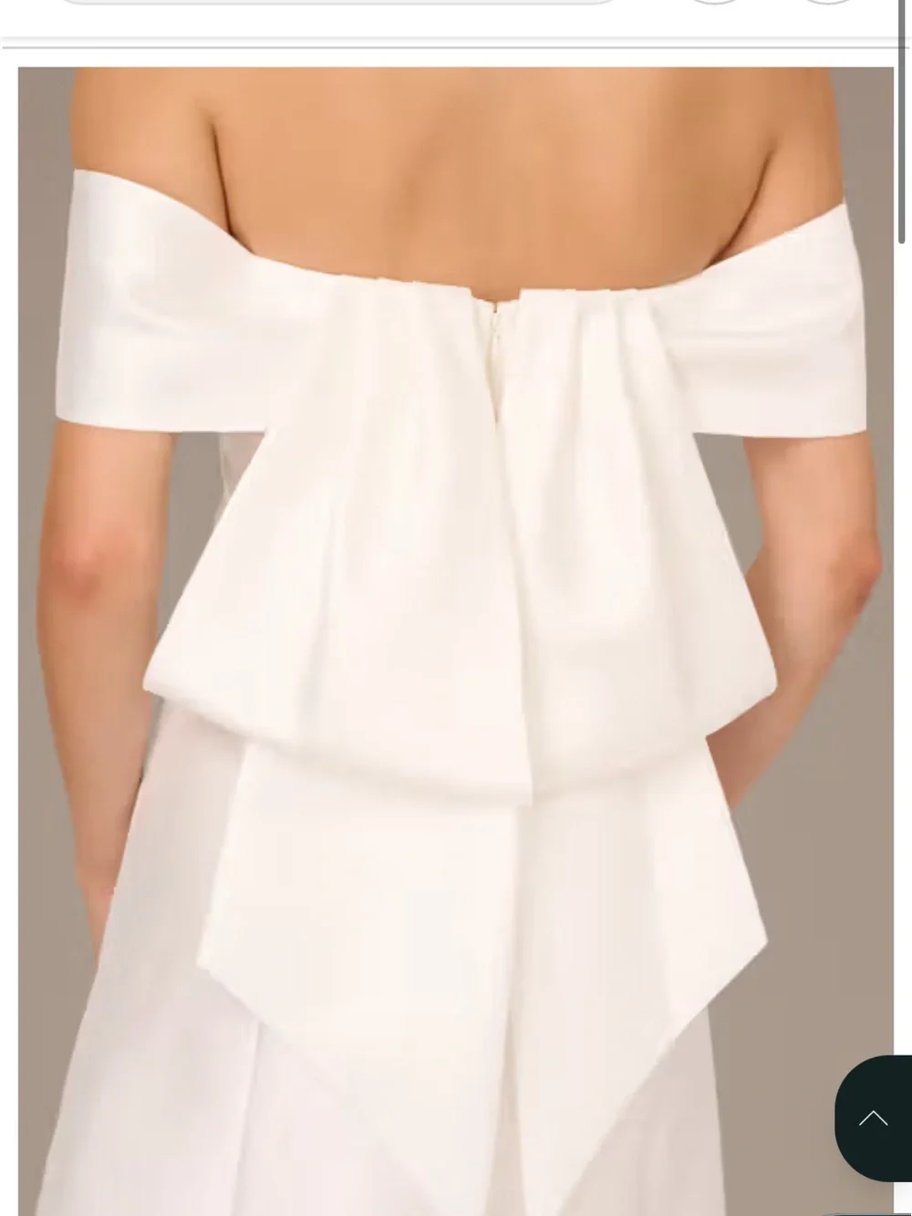 Adrianna Papell Off-the-Shoulder Mini Dress with Back Bow | Size 14 | Used - Picture 3 of 4